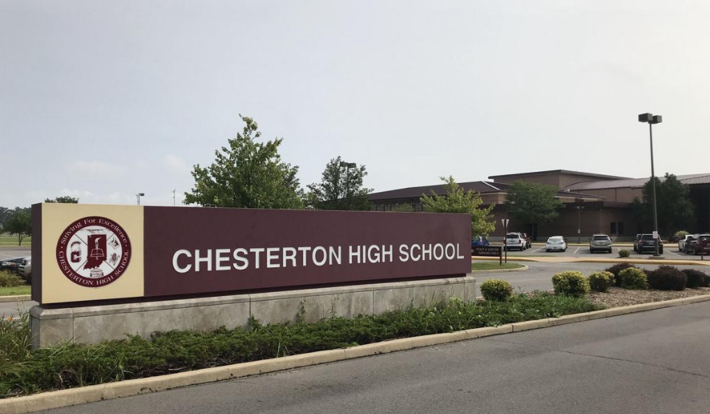 Entrance to Chesterton High School in Chesterton Indiana